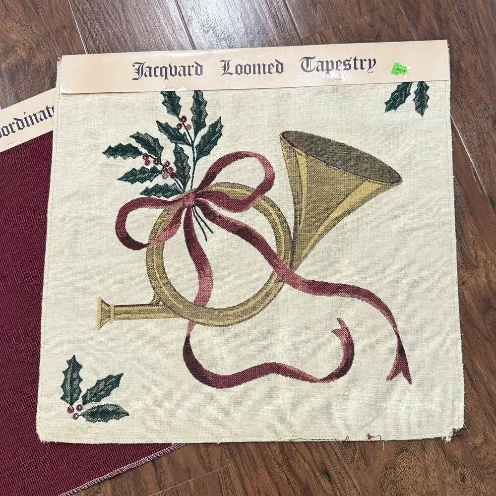 9 NOS New Assorted Christmas Holiday Decorative Sew Craft Pillow Tapestry Panels